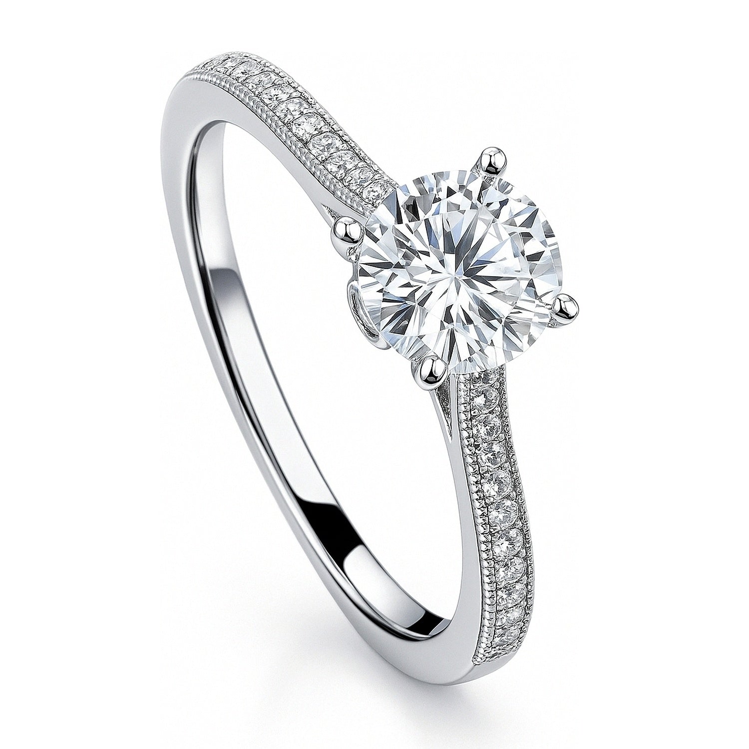 Solitaire 1ct CZ Ring in Sterling Silver