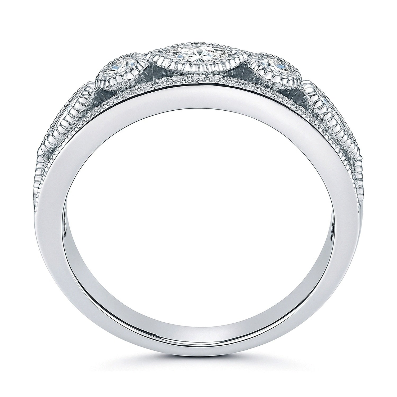 Art Deco Bezel CZ Eternity Ring in Sterling Silver, 8 of 10