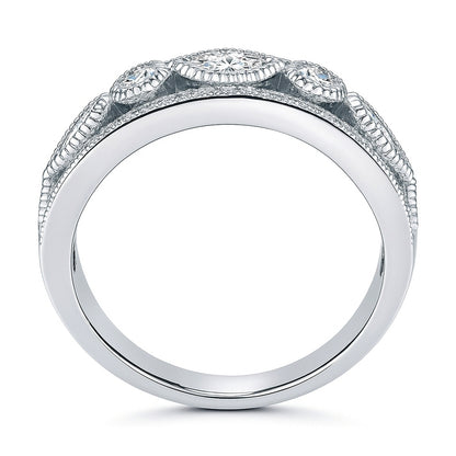 Art Deco Bezel CZ Eternity Ring in Sterling Silver