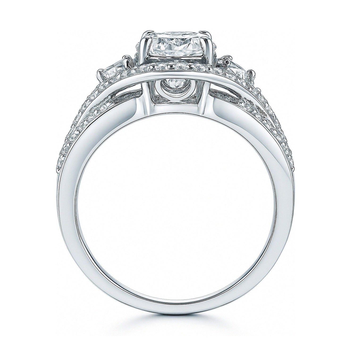3-Stone 1.25ct CZ Ring in Sterling Silver
