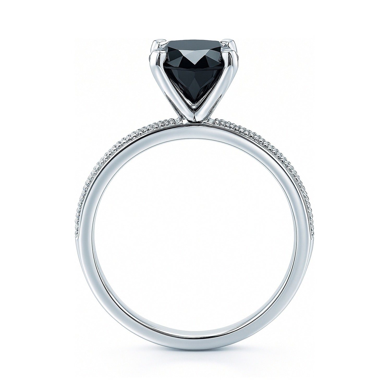 Sterling Silver Solitaire 3ct Black Cushion Cut CZ Ring – BERRICLE Sterling Silver Solitaire 3ct Black Cushion Cut CZ Ring – BERRICLE