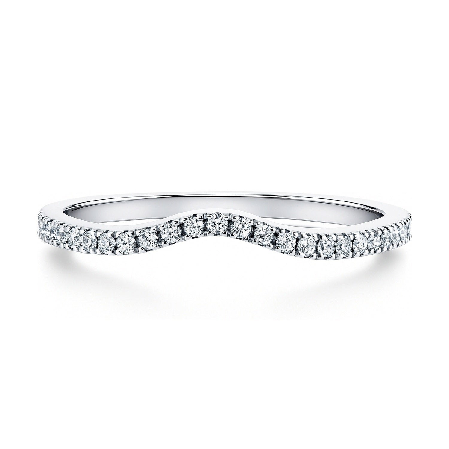 Wishbone Pave CZ Eternity Ring in Sterling Silver, 1 of 9