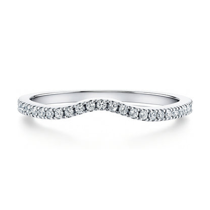 Wishbone Pave CZ Eternity Ring in Sterling Silver