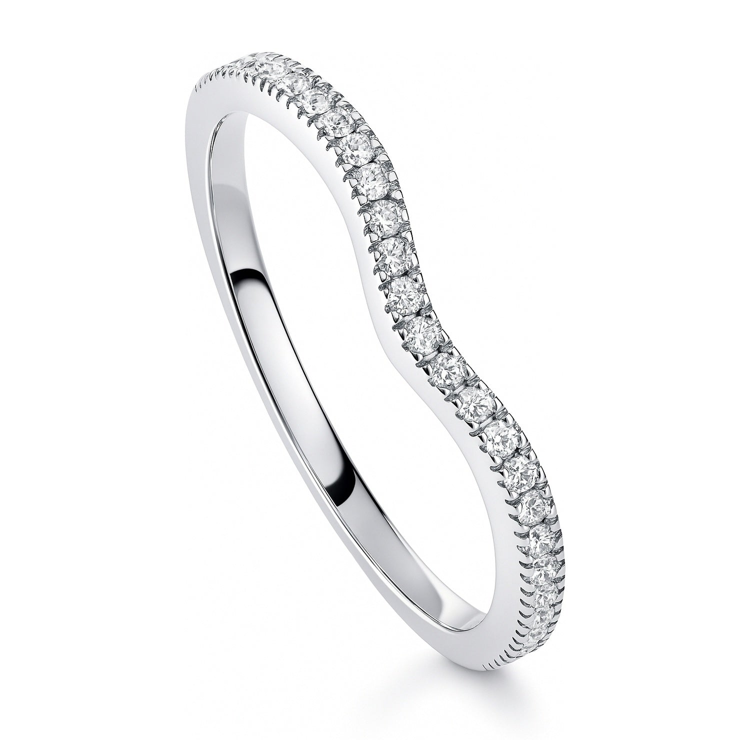 Wishbone Pave CZ Eternity Ring in Sterling Silver, 4 of 9