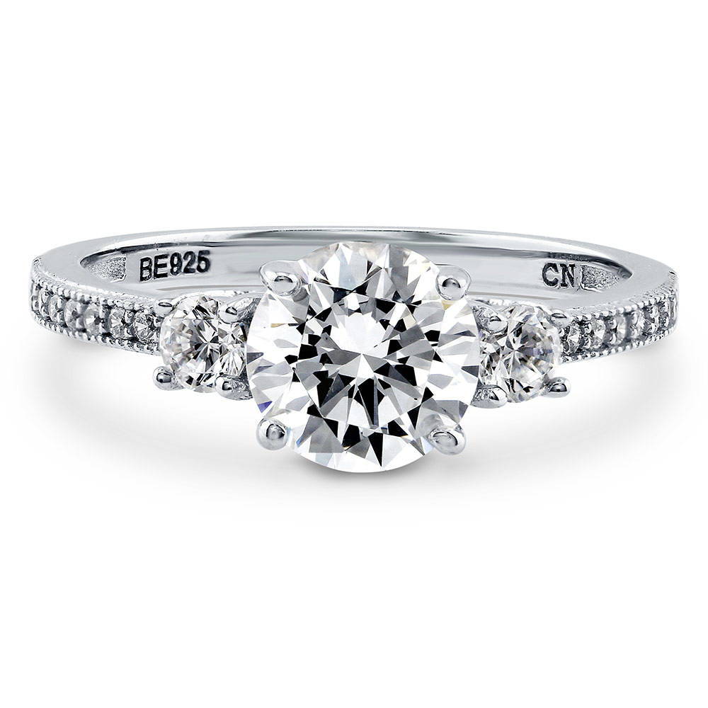 3-Stone 1.25ct CZ Ring in Sterling Silver