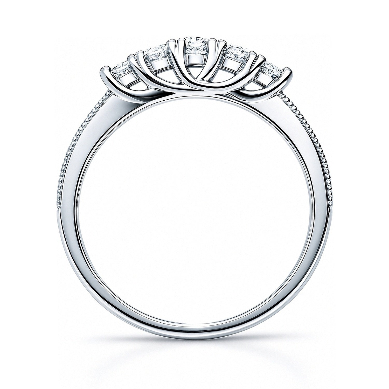 5-Stone CZ Eternity Ring in Sterling Silver, 8 of 10
