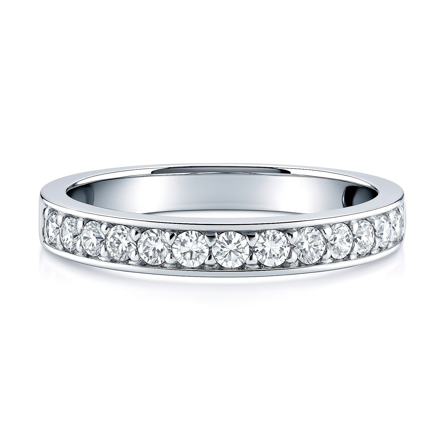 Pave CZ Eternity Ring in Sterling Silver, 1 of 6