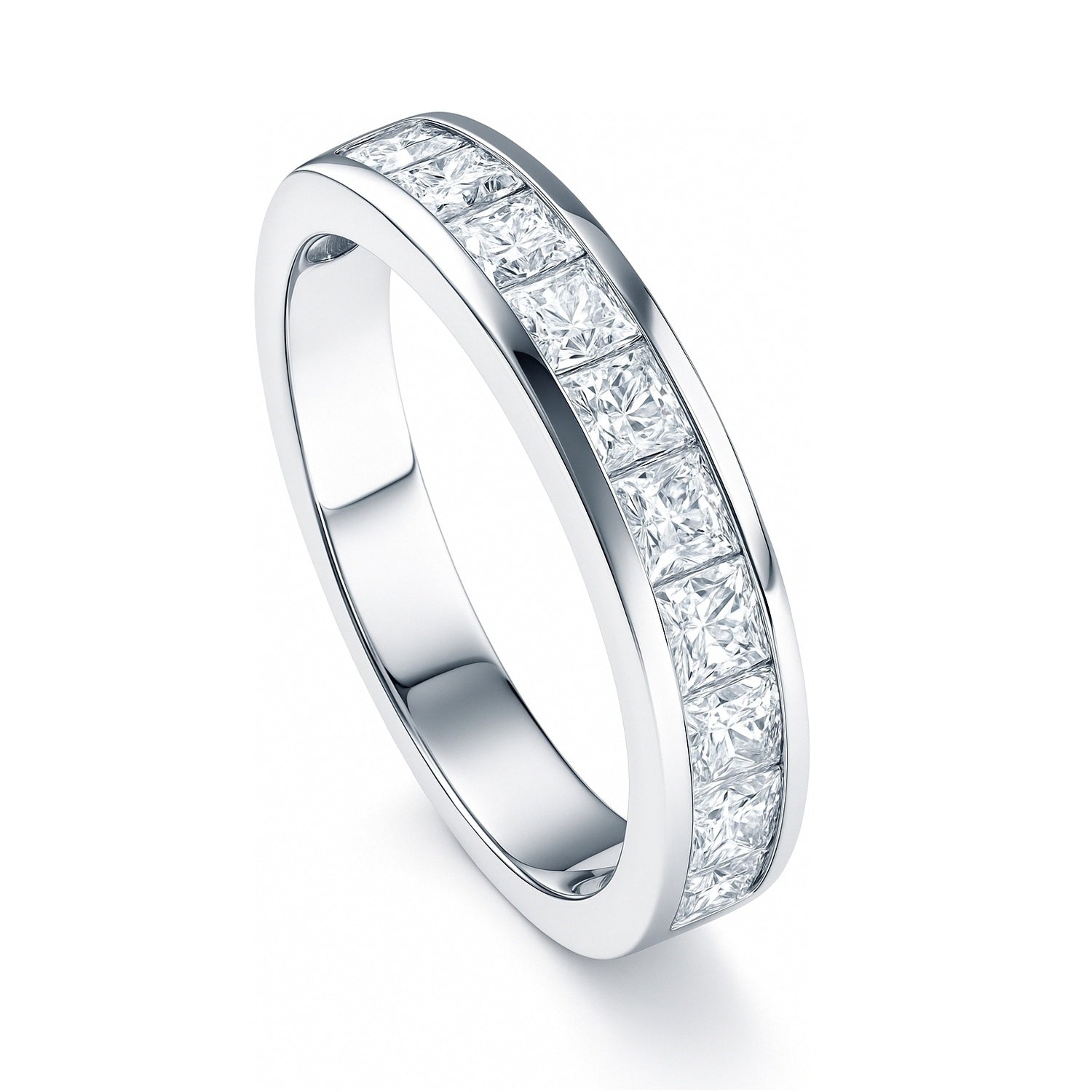 Channel Princess CZ Eternity Ring in Sterling Silver, 4 of 8