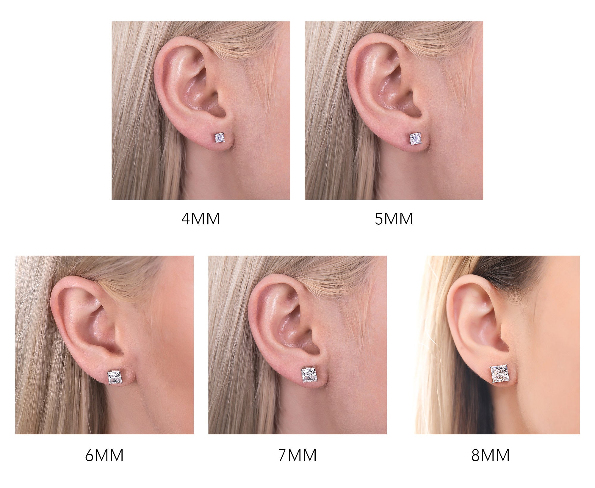 Stud Earrings Size Chart Amp Guide BERRICLE