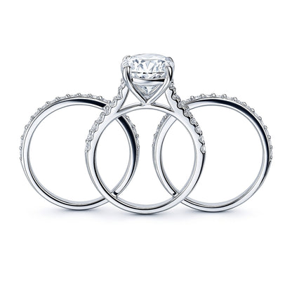 Solitaire 5.5ct Oval CZ Ring Set in Sterling Silver