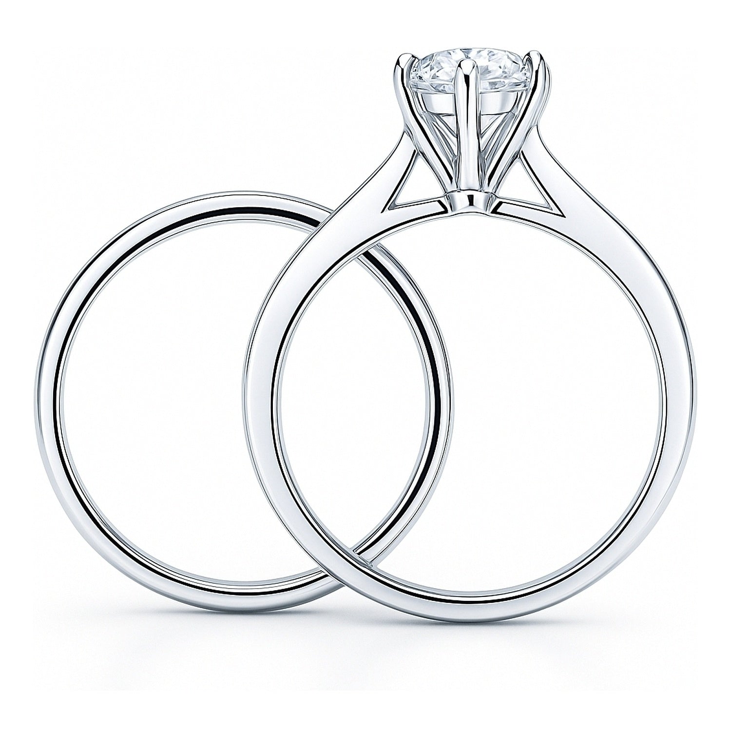 Solitaire 1ct CZ Ring Set in Sterling Silver, 8 of 11
