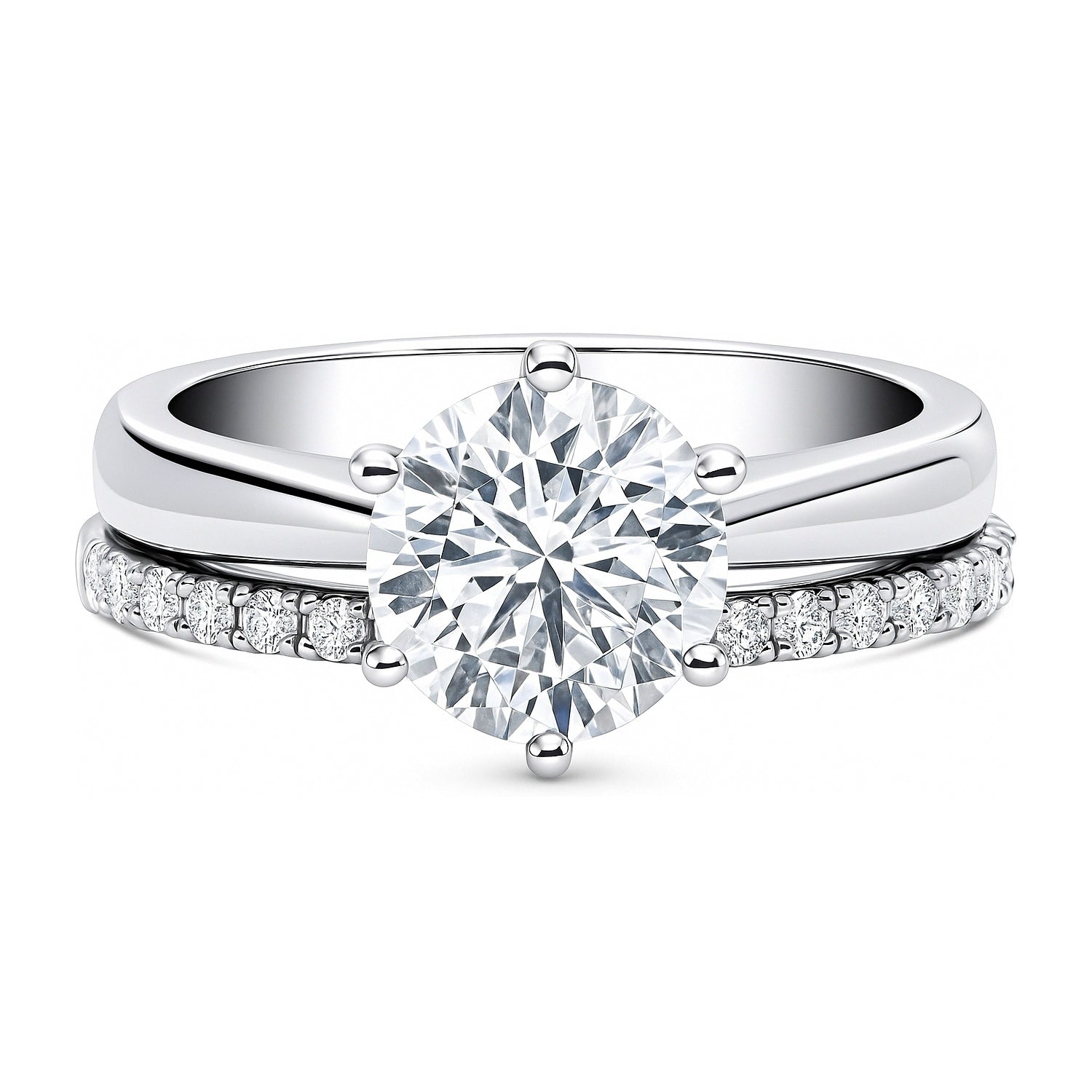 Solitaire 2ct CZ Ring Set in Sterling Silver, 1 of 20