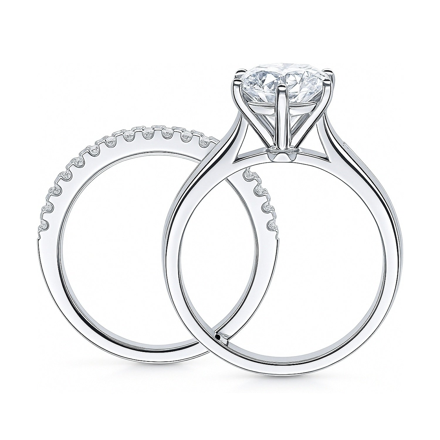 Solitaire 2ct CZ Ring Set in Sterling Silver, 7 of 20