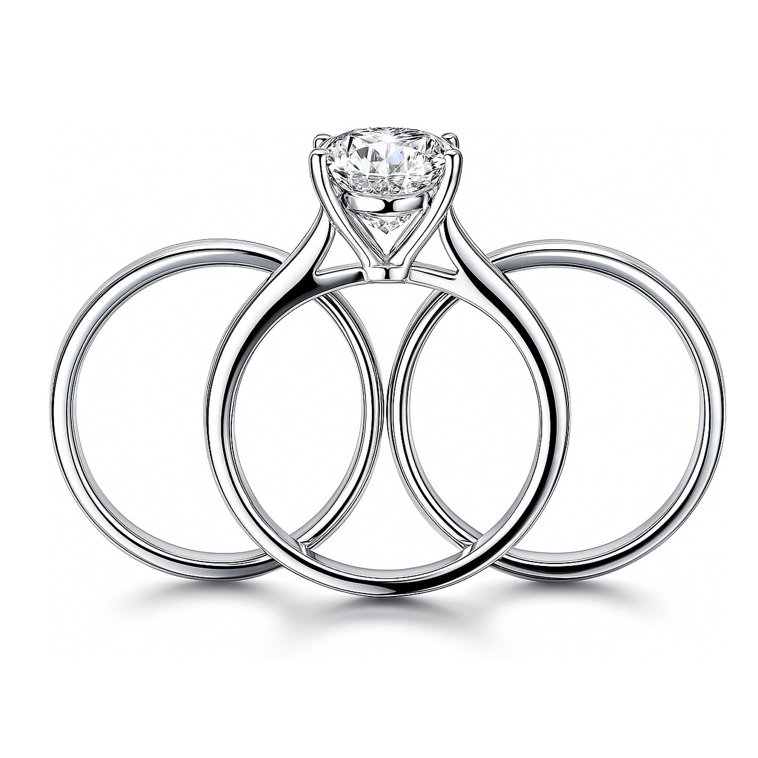 Solitaire 2ct CZ Ring Set in Sterling Silver, 8 of 19