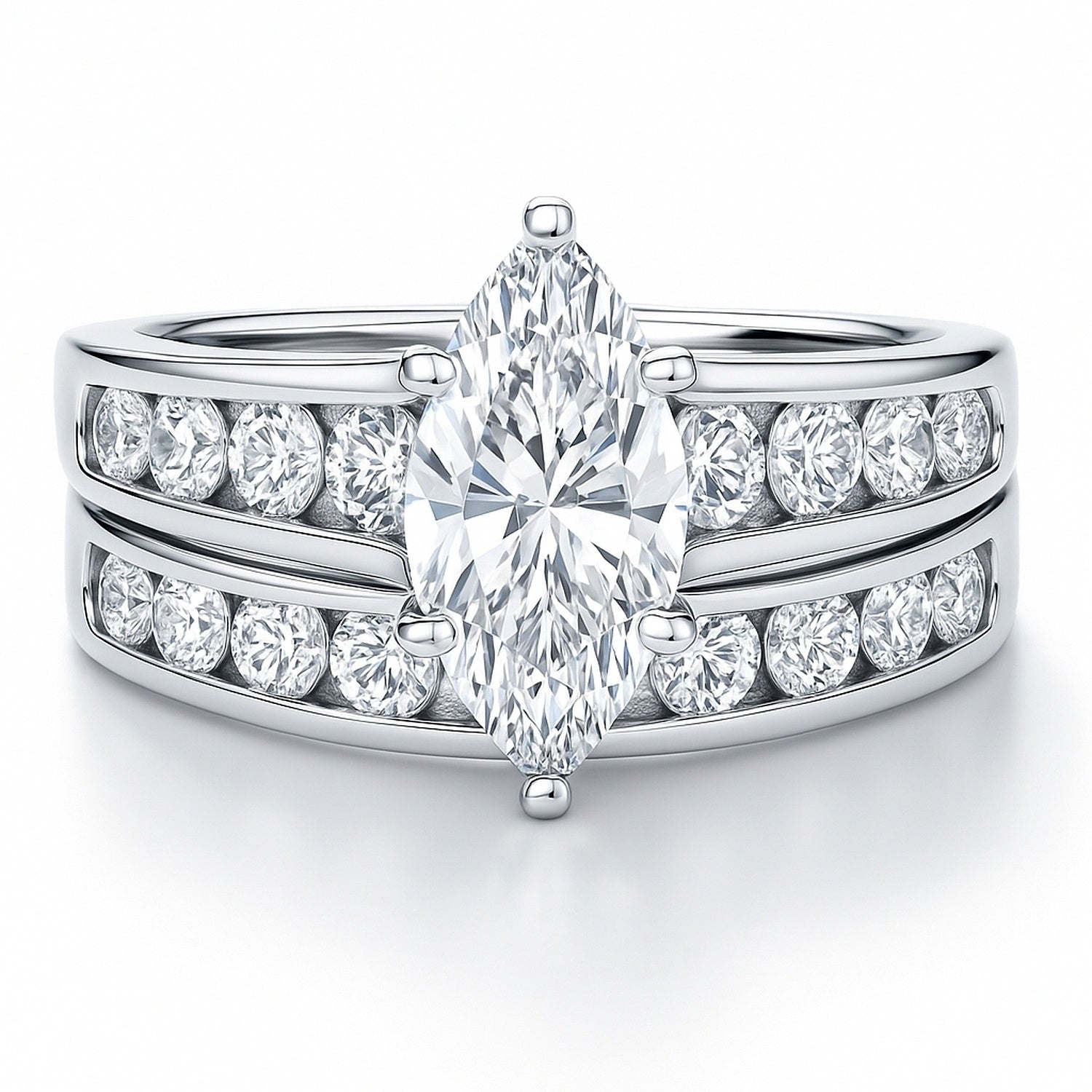 Solitaire 1.6ct Marquise CZ Ring Set in Sterling Silver, 1 of 19