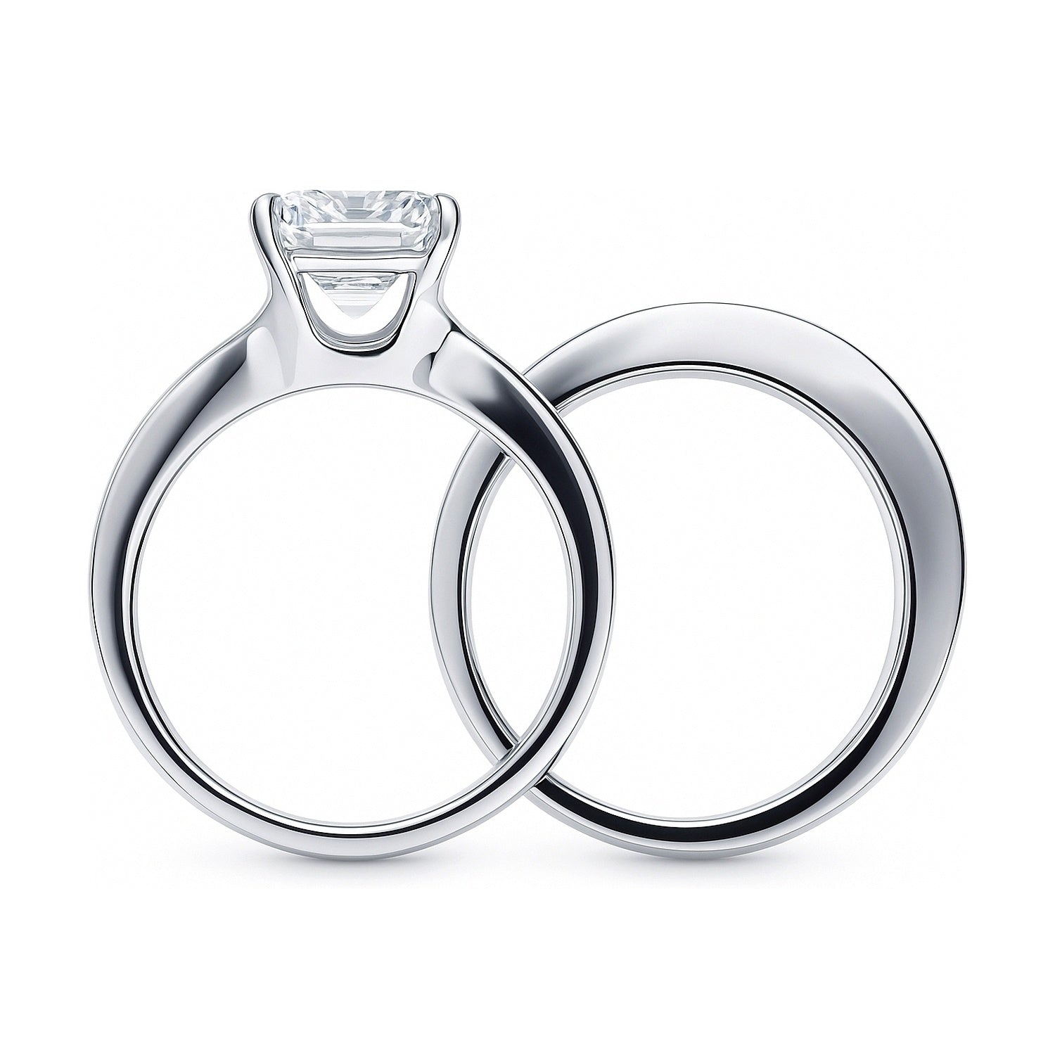 Solitaire 3.8ct Emerald Cut CZ Ring Set in Sterling Silver, 8 of 18