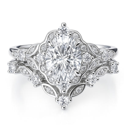 Halo Art Deco Chevron V Shaped CZ Ring Set in Sterling Silver