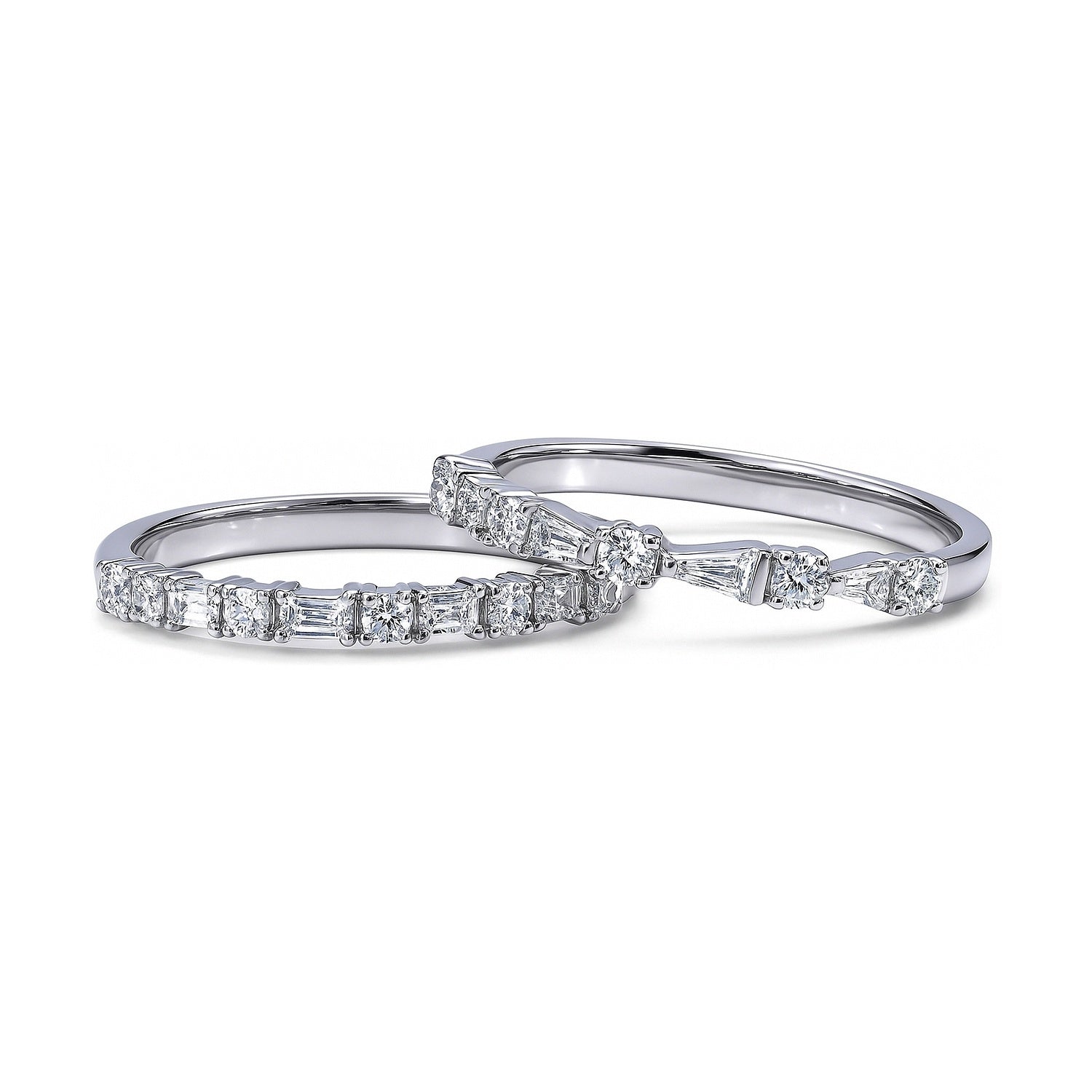 Art Deco CZ Eternity Ring Set in Sterling Silver, 4 of 12