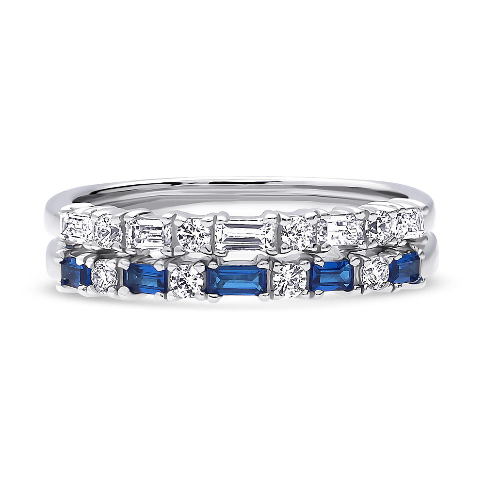 Art Deco CZ Eternity Ring Set in Sterling Silver, 1 of 15