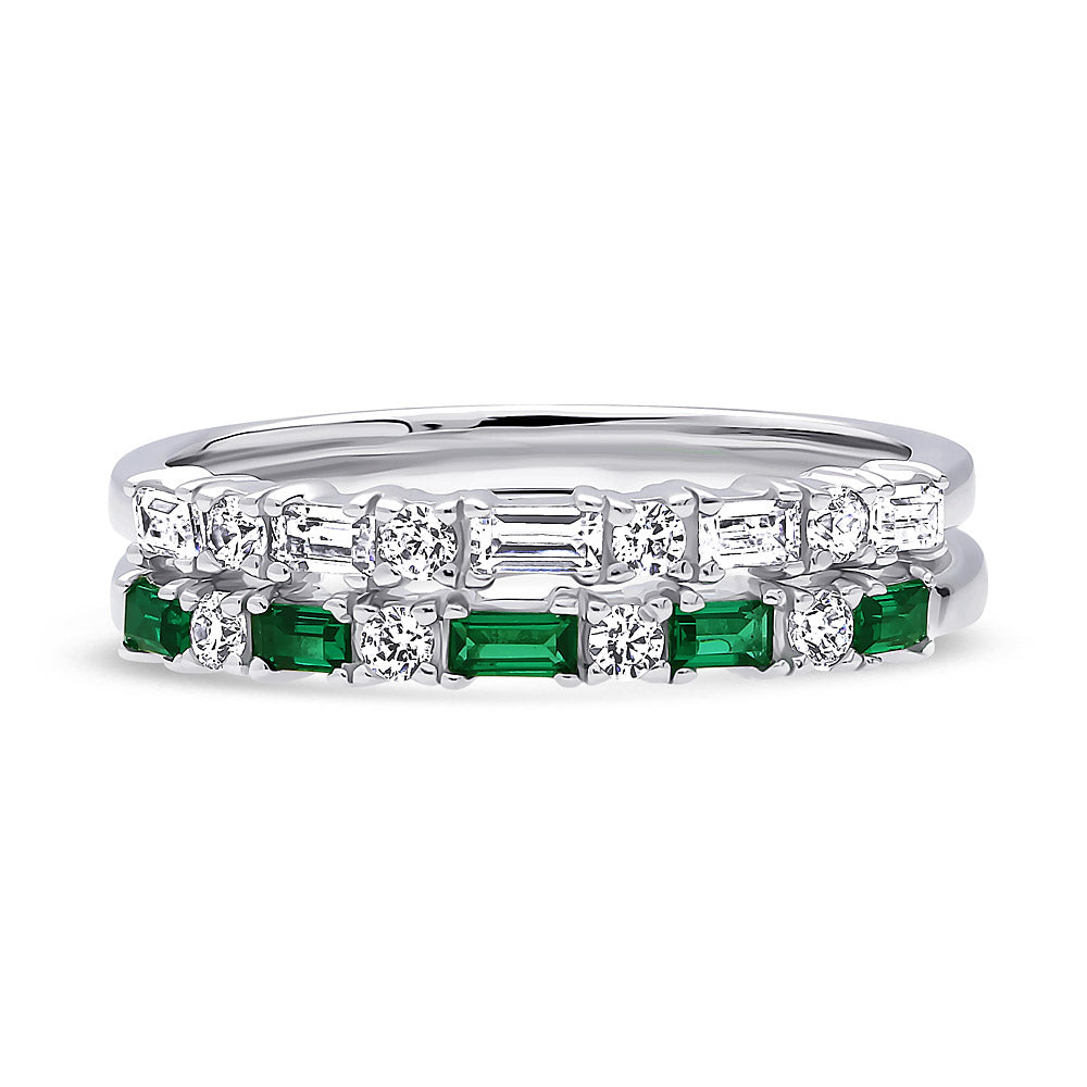 Art Deco CZ Eternity Ring Set in Sterling Silver, 1 of 12