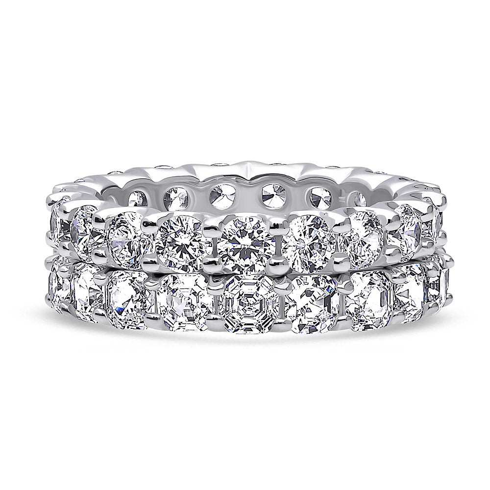 CZ Eternity Ring Set in Sterling Silver