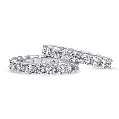 CZ Eternity Ring Set in Sterling Silver