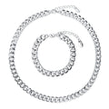 Curb Necklace and Chain Bracelet, 2-Piece, Silver-Tone