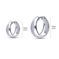 Front view of Dome Small Hoop Earrings Set in Sterling Silver 0.6-1 inch, 2-Pairs