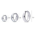 Front view of Dome Small Hoop Earrings Set in Sterling Silver 0.6-1 inch, 3-Pairs