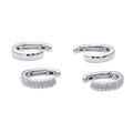 CZ Ear Cuff Cartilage Earrings in Sterling Silver, 2 Pairs, Style 5