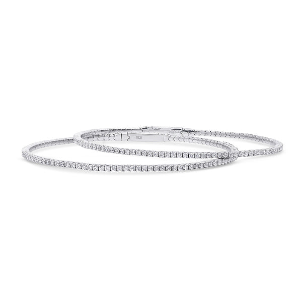 Sterling Silver Flexible Cubic Zirconia CZ Bangle #VS909-01 – BERRICLE