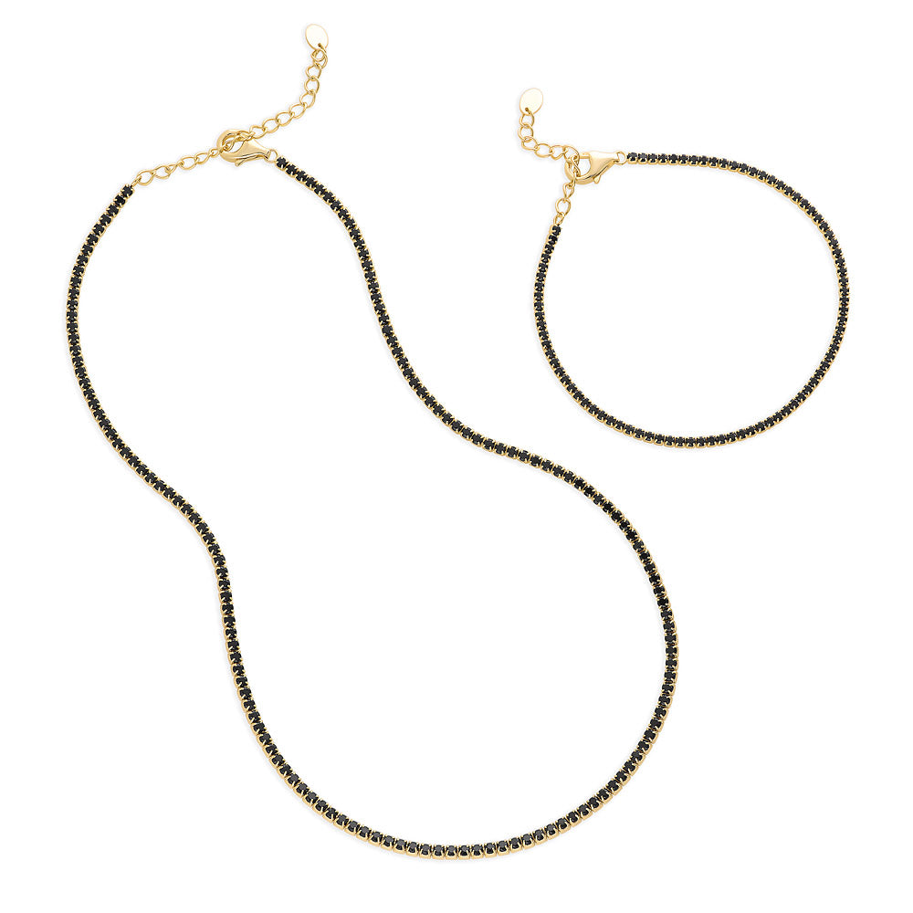 CZ Necklace and Bracelet in Sterling Silver