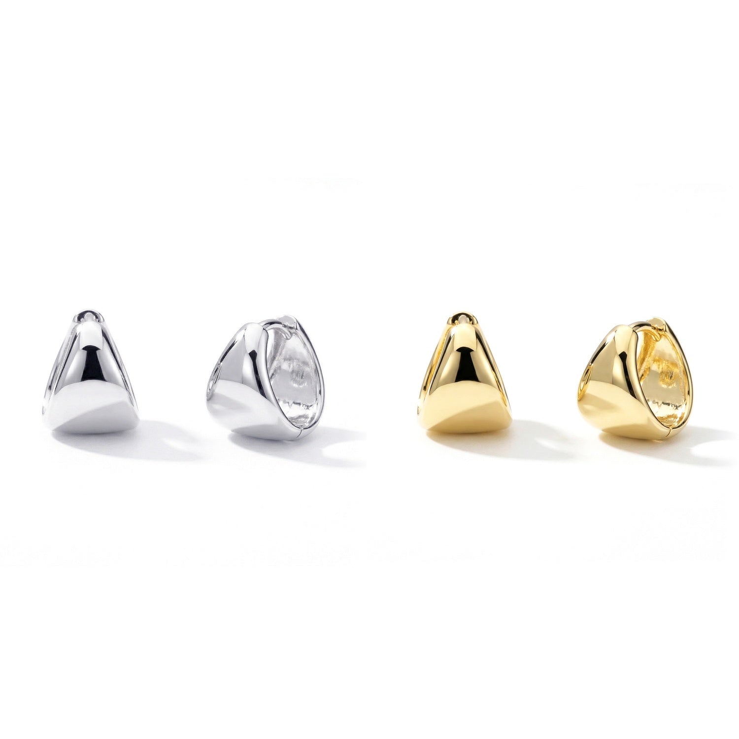 Dome Mini Huggie Earrings Gold Flashed 0.5", 2 Pairs