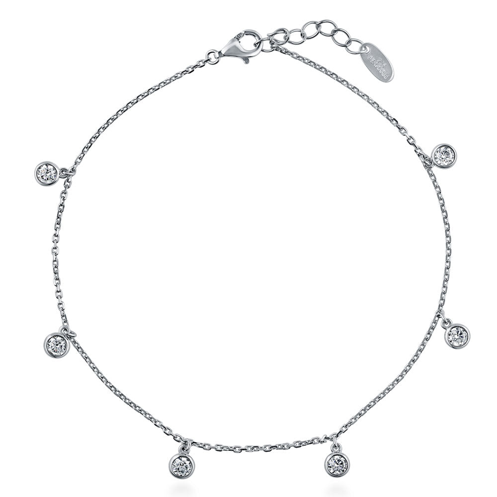 CZ Charm Anklet in Sterling Silver, 1 of 2