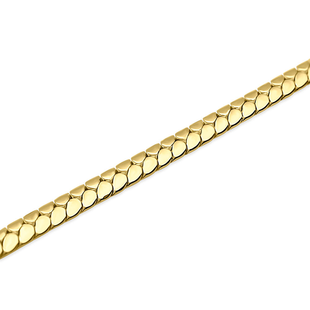 Front view of Wheat Chain Anklet Ankle Bracelet in Base Metal, Gold-Tone