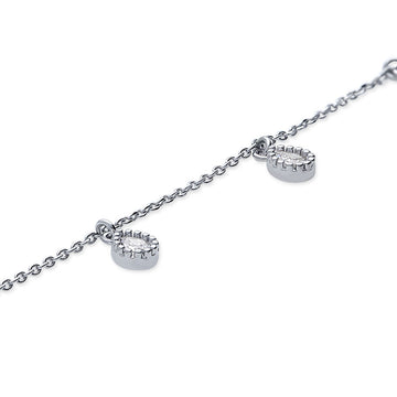 CZ Charm Anklet in Silver-Tone
