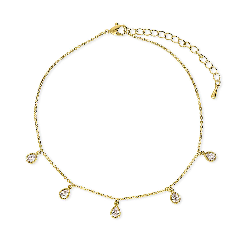 CZ Charm Anklet in Gold-Tone, 1 of 3