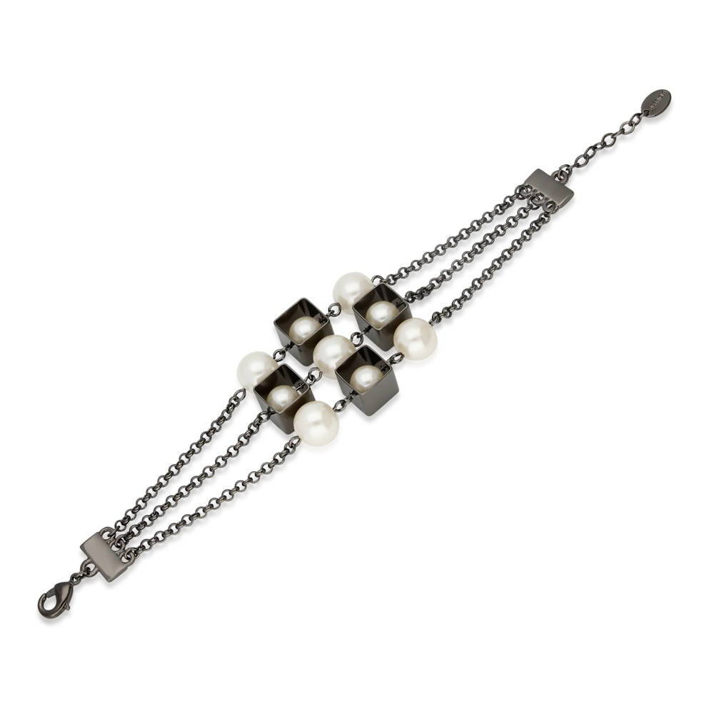 Imitation Pearl Chain Bracelet in Black-Tone 30mm, 1 of 3