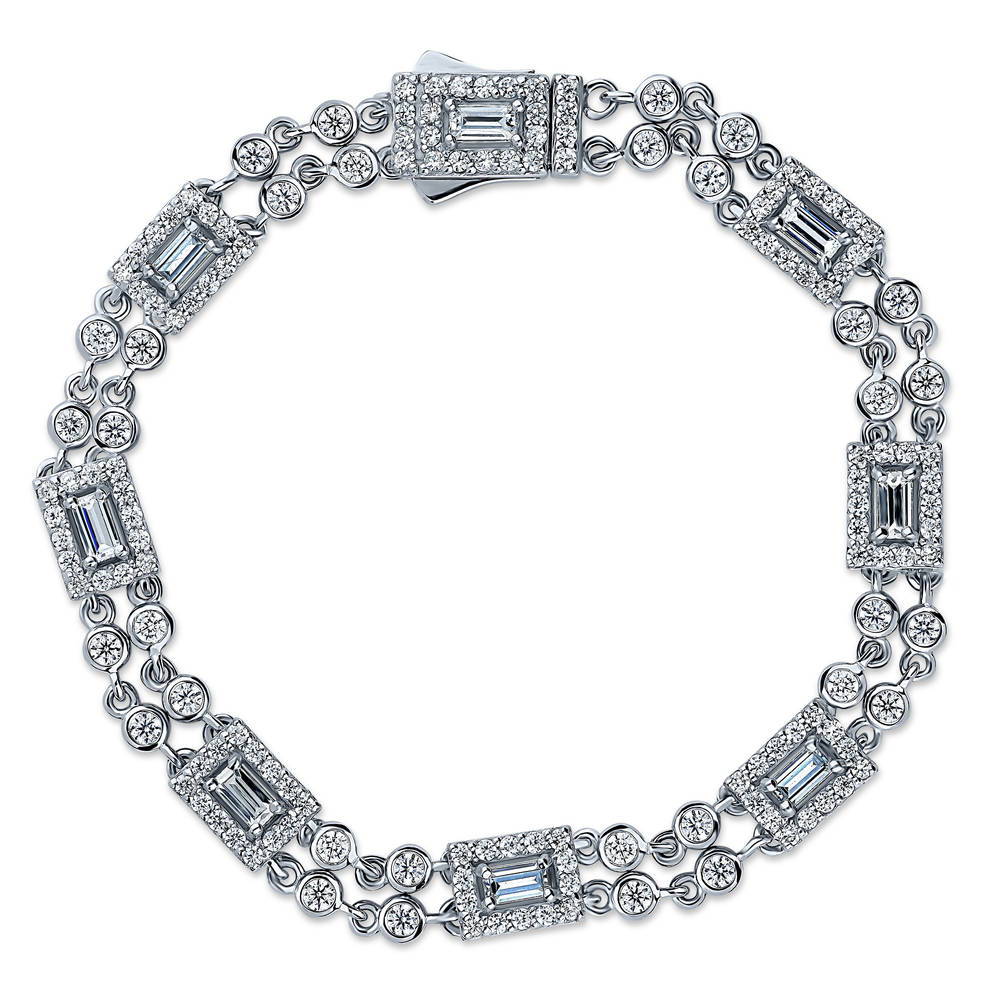 Art Deco CZ Chain Bracelet in Sterling Silver, 1 of 13