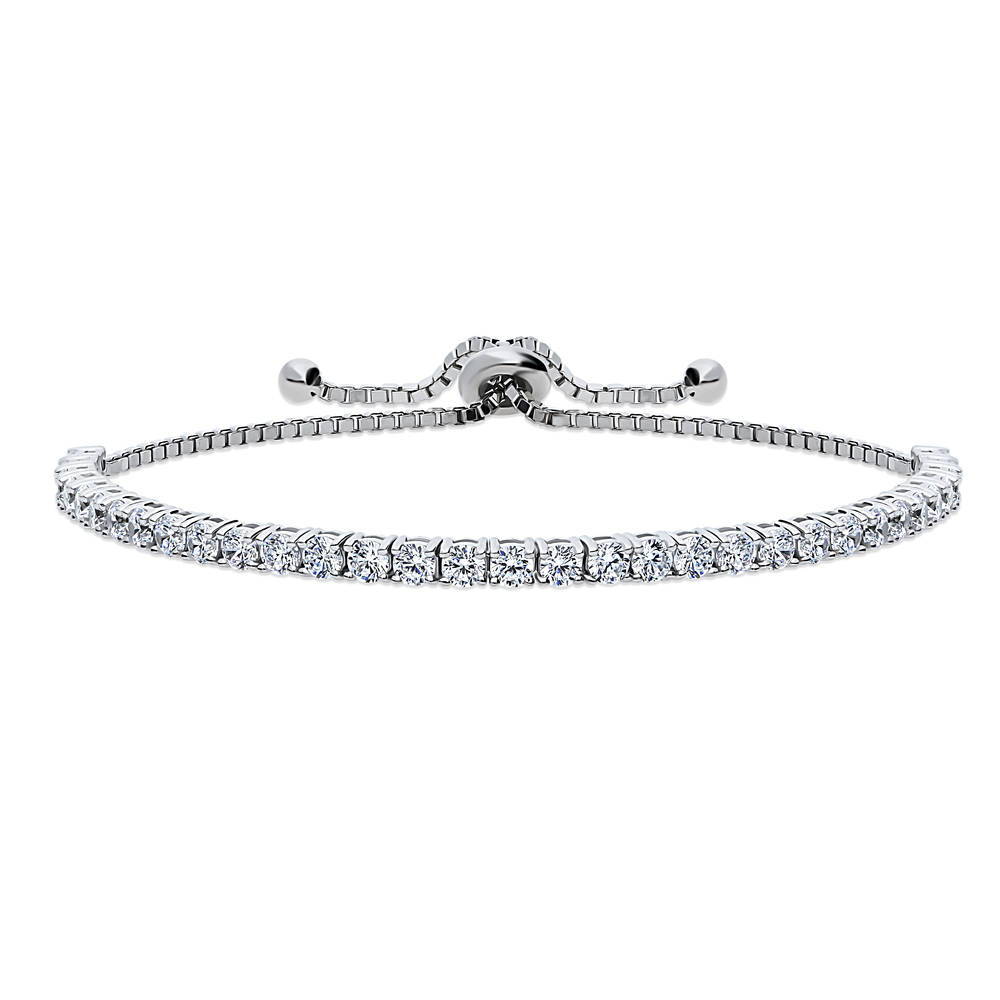 CZ Tennis Bracelet in Sterling Silver 4-9 inch, 1 of 8