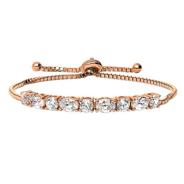 East-West Bar CZ Statement Tennis Bracelet in Sterling Silver