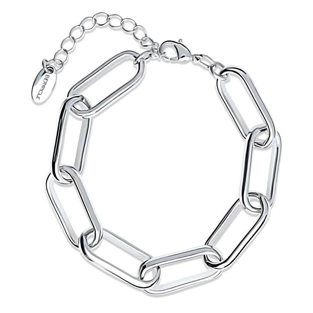 Paperclip Statement Link Bracelet in Silver-Tone, 1 of 9