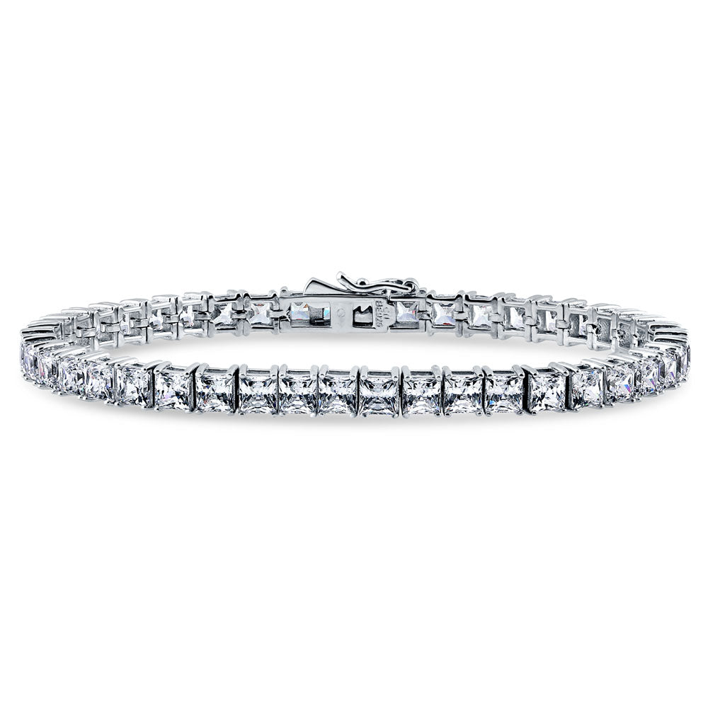 Princess CZ Tennis Bracelet in Sterling Silver, 1 of 8