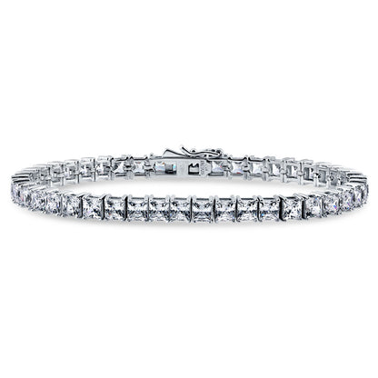 Princess CZ Tennis Bracelet in Sterling Silver