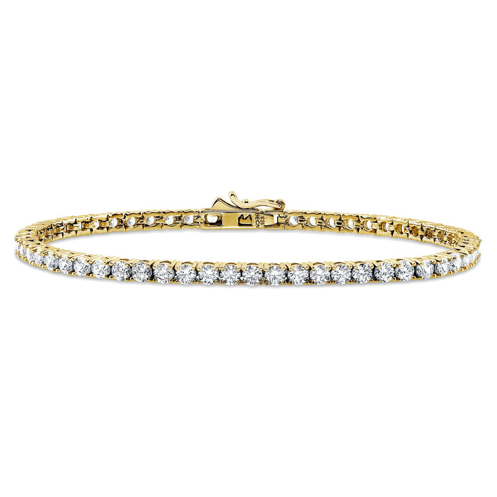 CZ Statement Tennis Bracelet in Gold Flashed Sterling Silver, 1 of 7