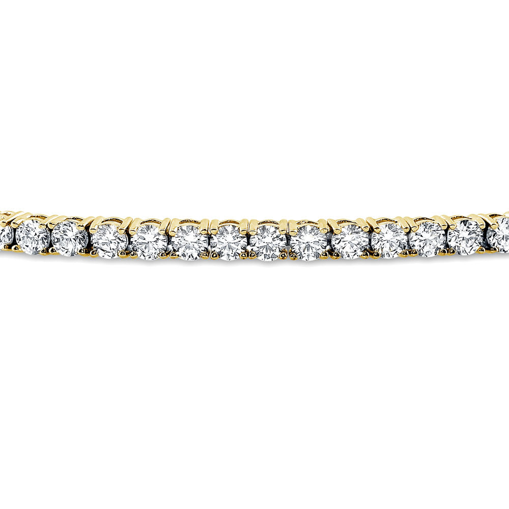 Front view of CZ Statement Tennis Bracelet in Gold Flashed Sterling Silver, 3 of 7