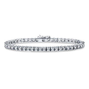 Princess CZ Statement Tennis Bracelet in Sterling Silver