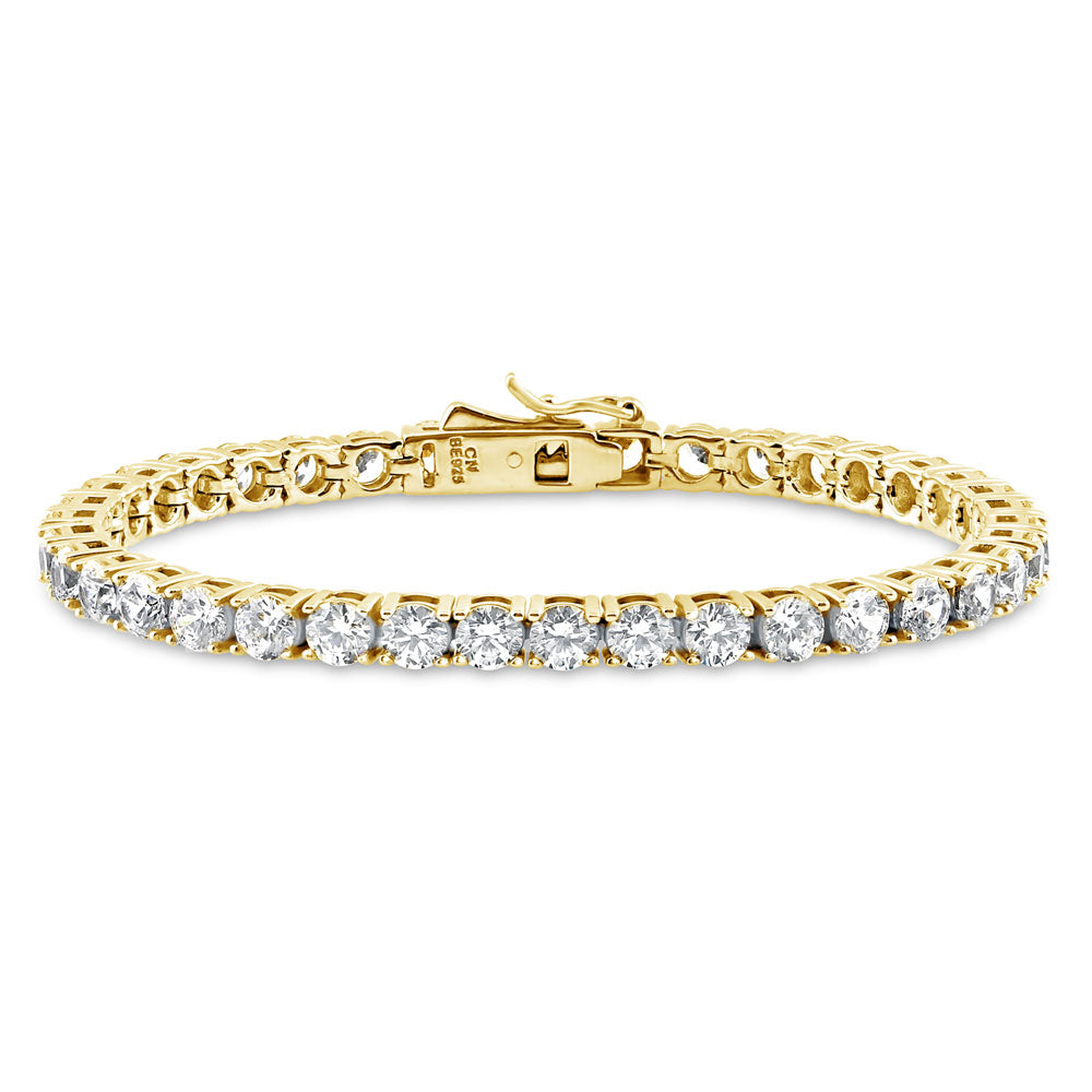 CZ Statement Tennis Bracelet in Gold Flashed Sterling Silver, 1 of 7