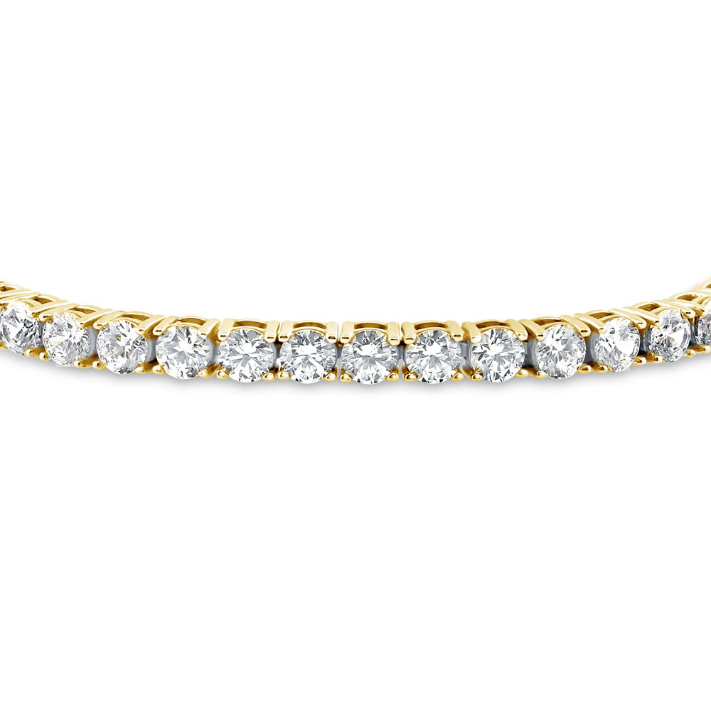 Angle view of CZ Tennis Bracelet in Gold Flashed Sterling Silver, 4 of 7