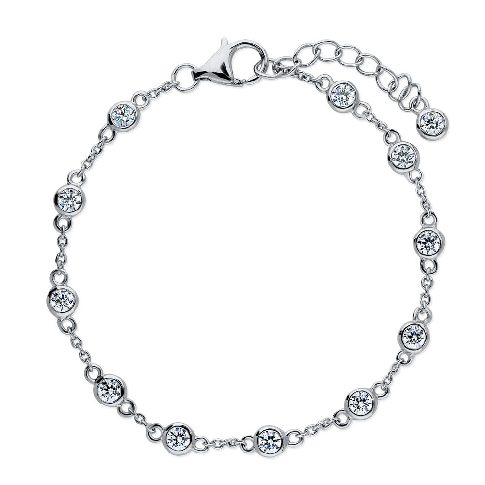 CZ by the Yard Station Bracelet in Sterling Silver, 1 of 5